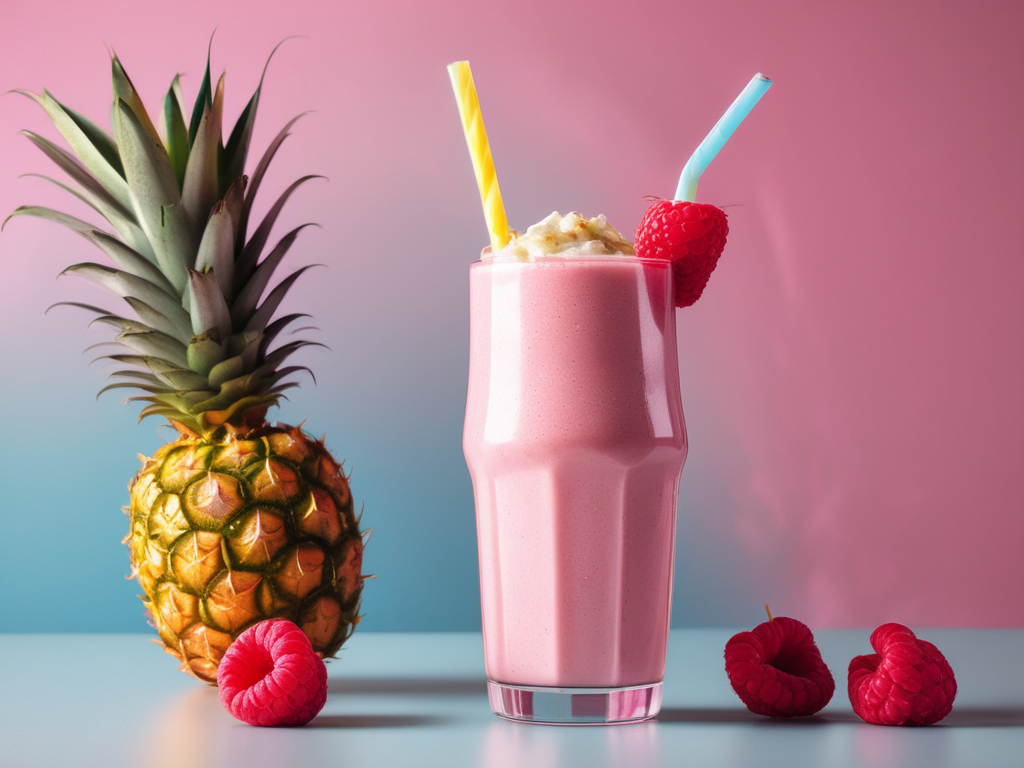 Raspberry Piña Colada Smoothie